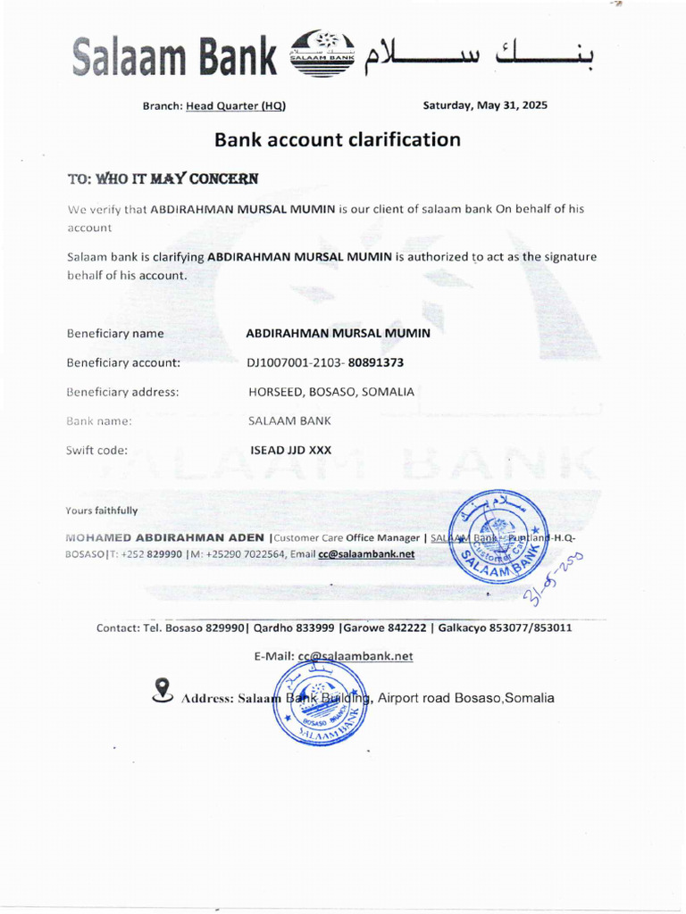 My Bank Statement Proof of Funds | PDF