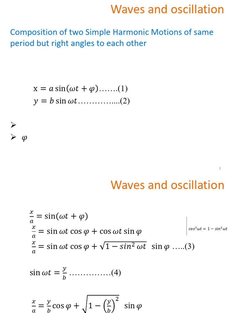 Lissajous Figures from SHM Analysis | PDF | Classical Mechanics | Waves