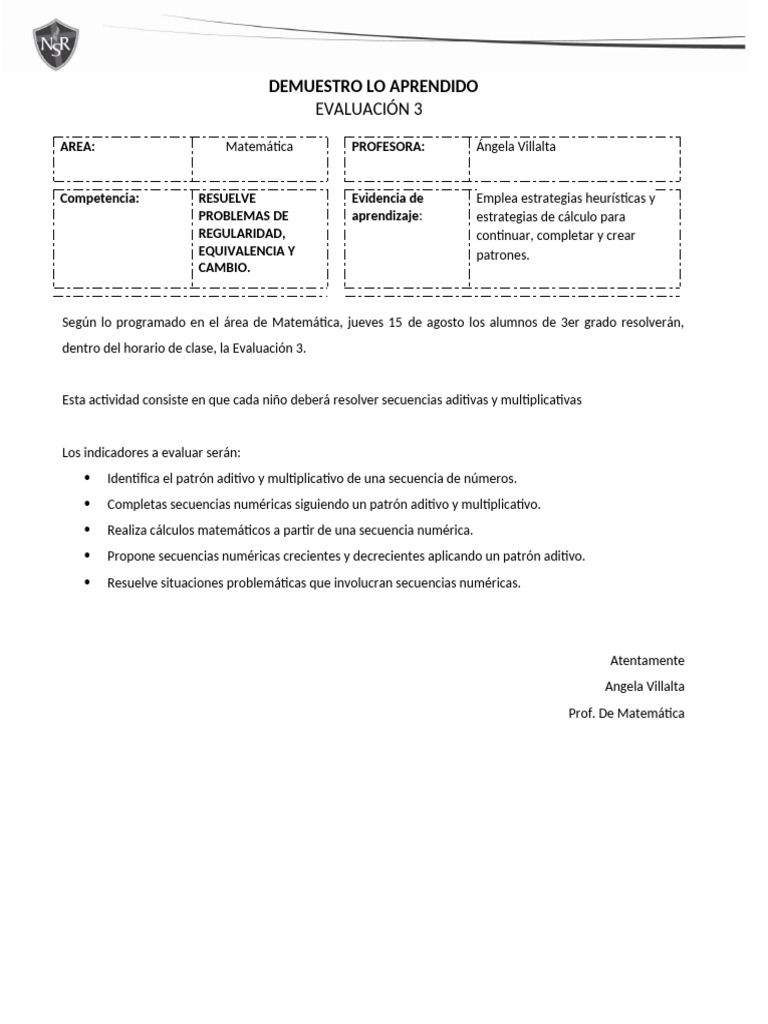 Demuestro Lo Aprendido 3ii | PDF