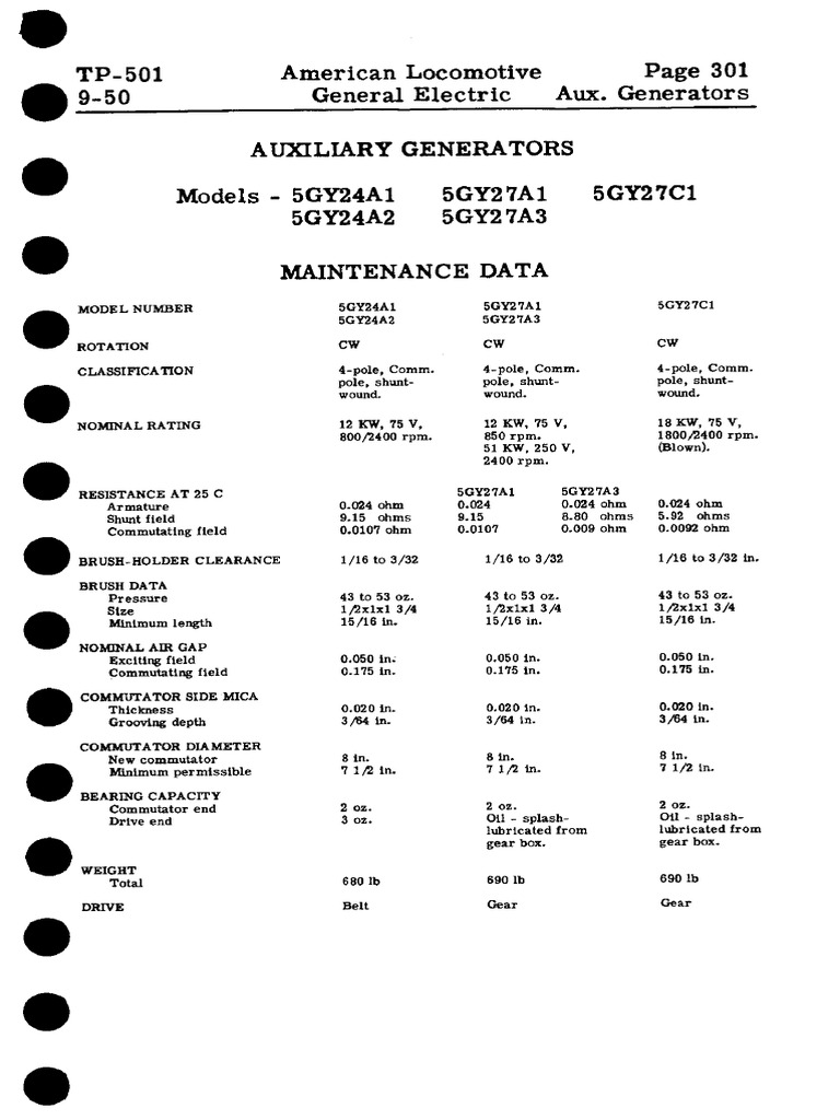 General Electric Auxiliary Generators Guide | PDF | Bearing (Mechanical ...