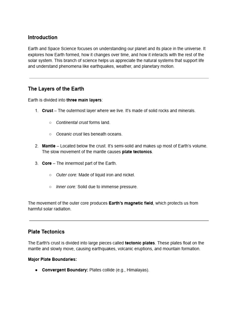 Understanding Earth and Space Science | PDF | Earth | Plate Tectonics