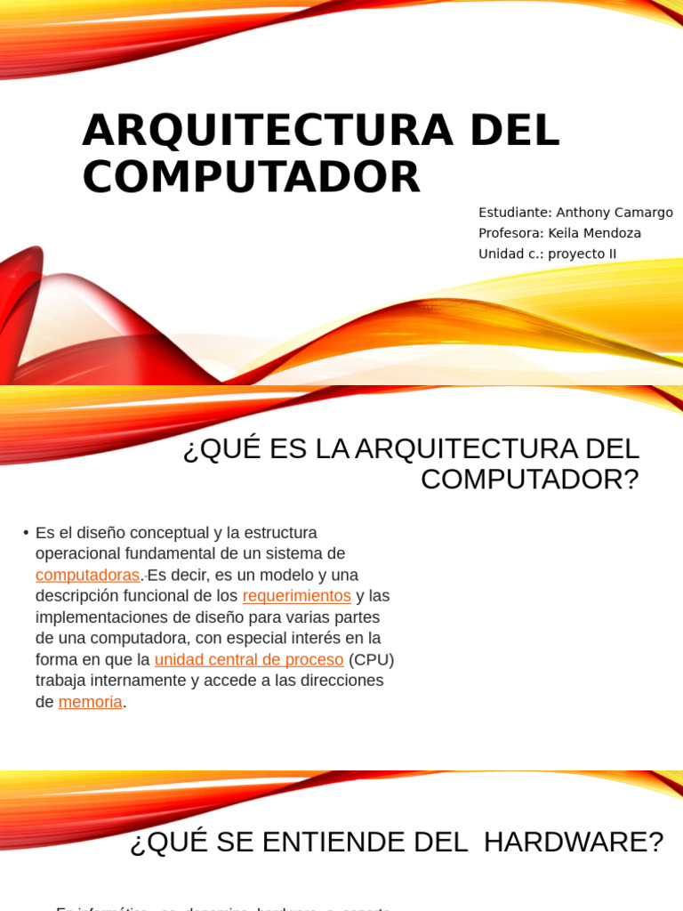 La Arquitectura Del Computador | PDF | Hardware de la computadora ...