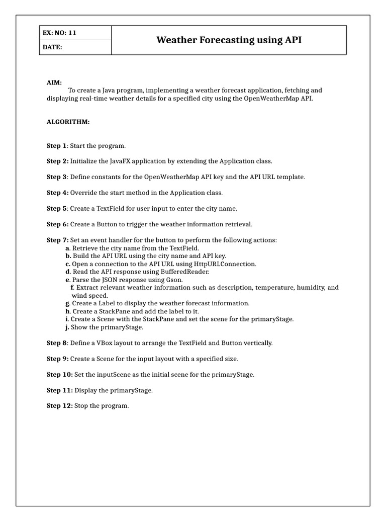 Java Weather Forecast App Guide | PDF | Software Development | Computing