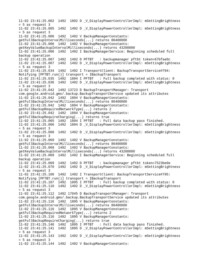 Android Backup Service Log Analysis | PDF | Computing | Computer Network