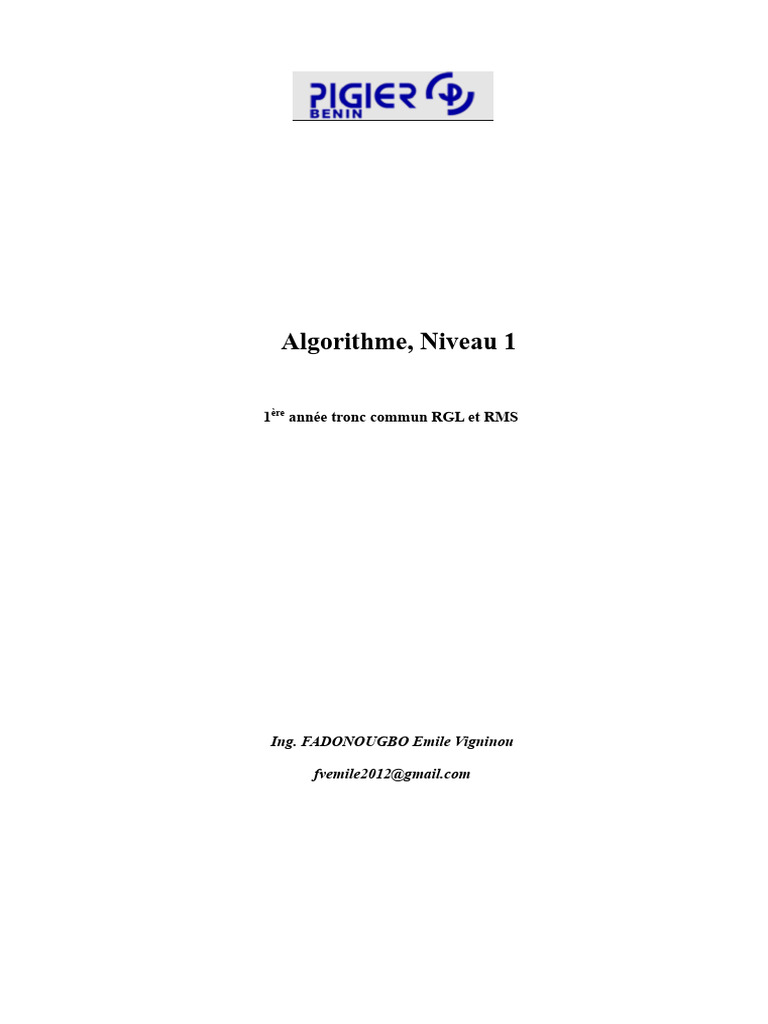 Introduction aux algorithmes en informatique | PDF | Variable ...