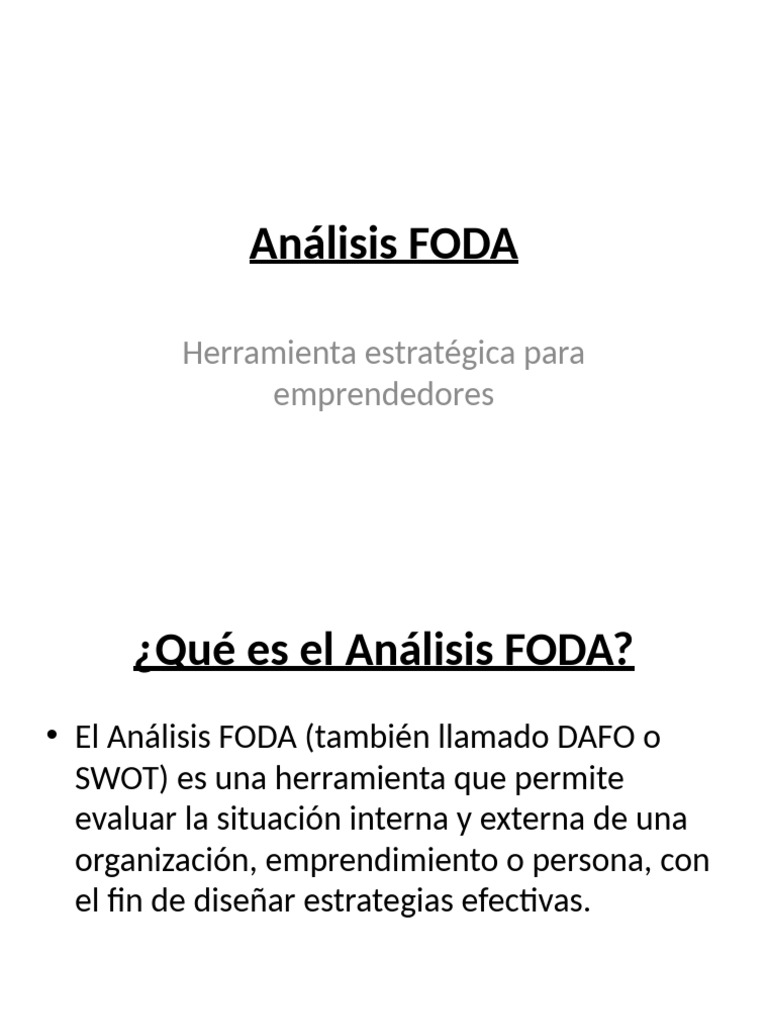 Guía Práctica del Análisis FODA para Emprendedores | PDF | Análisis ...