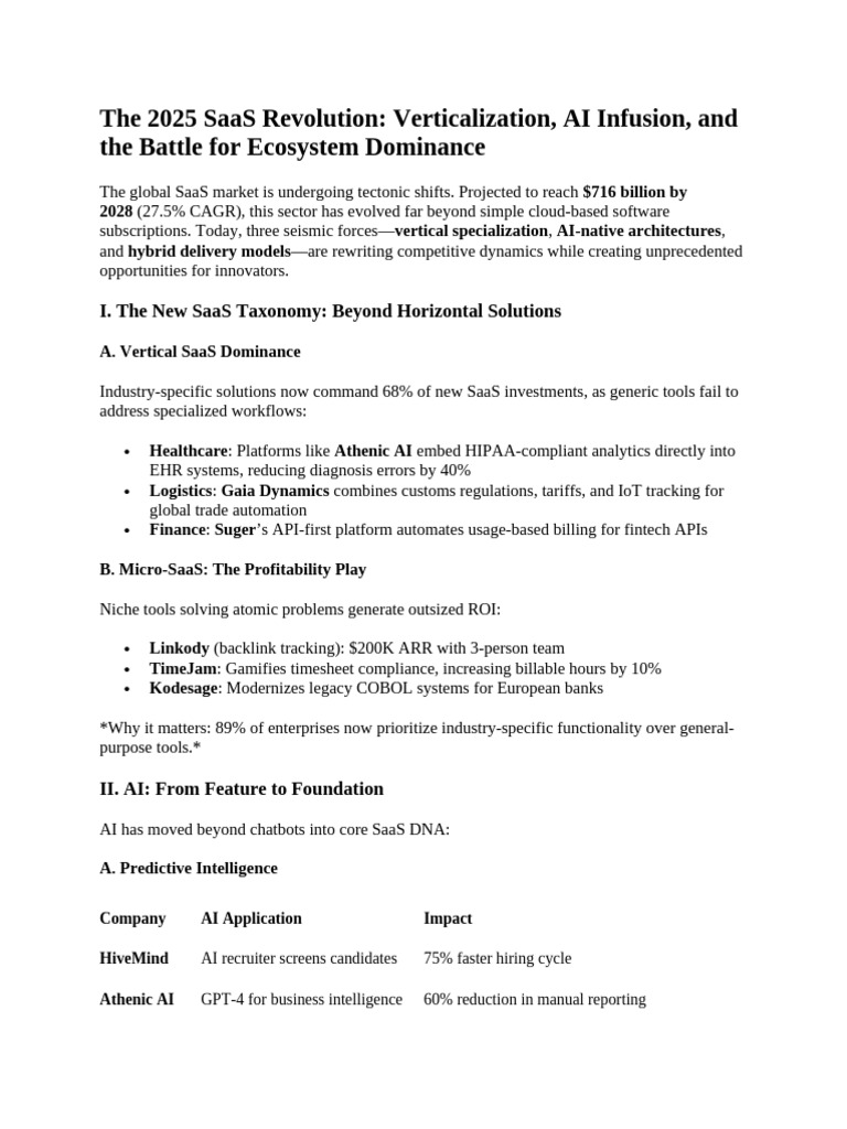 SaaS Trends 2025: Verticalization & AI | PDF | Artificial Intelligence ...