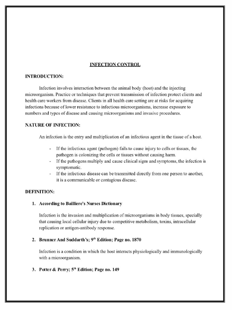 Infection Control | PDF