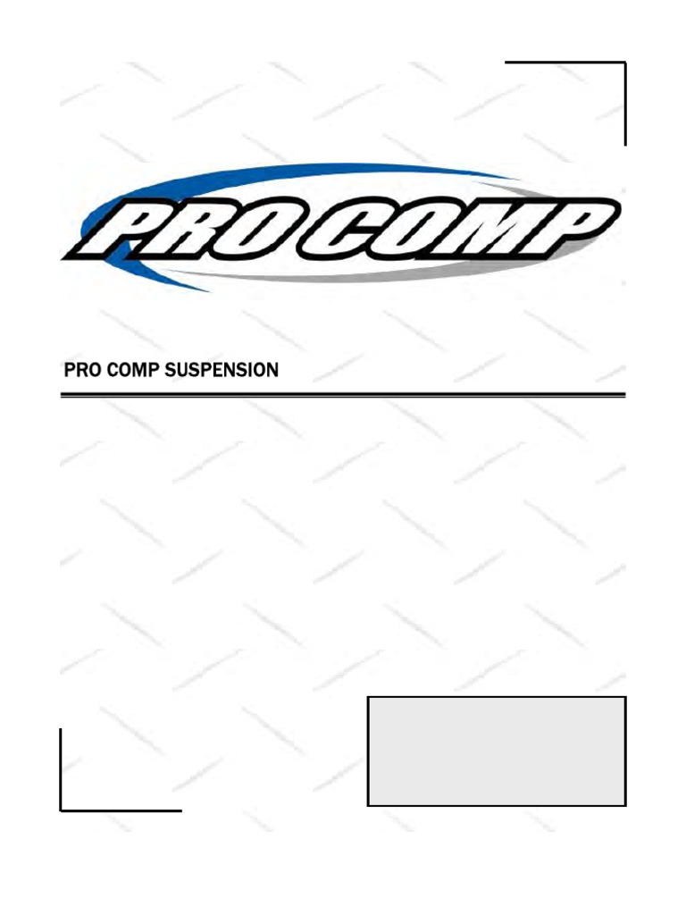 Pro Comp Suspension Kit Installation Guide | PDF | Axle | Four Wheel Drive