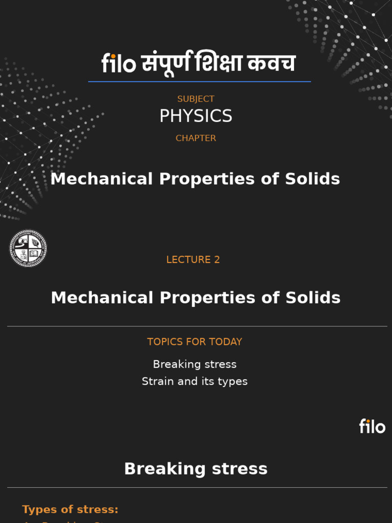 Breaking Stress and Strain in Solids | PDF | Elasticity (Physics ...