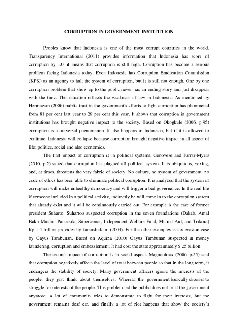 essay on corruption in pdf