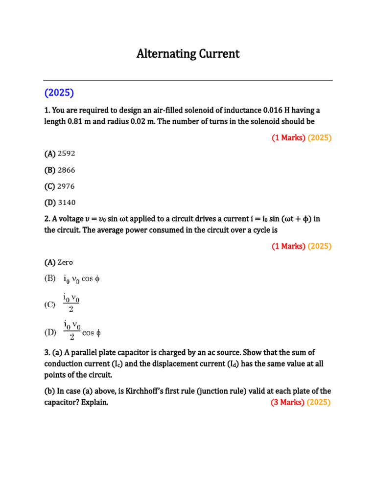 AC Circuit Analysis and Inductance Calculations | PDF