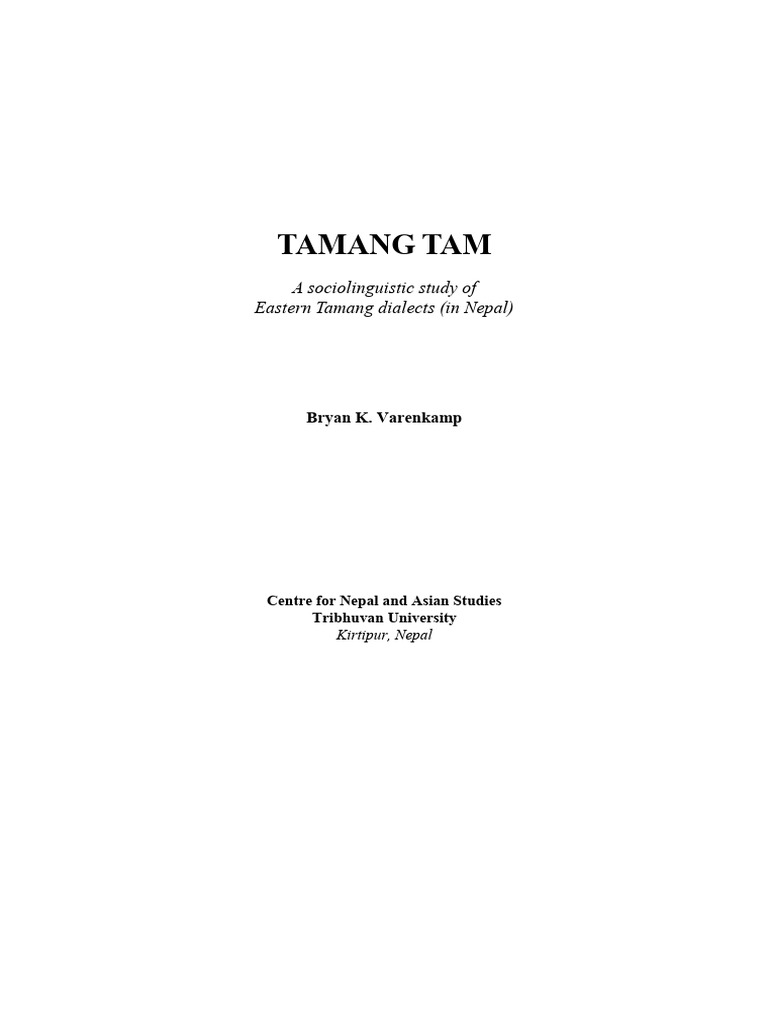 Eastern Tamang Dialects Study in Nepal | PDF | Dialect | Nepal