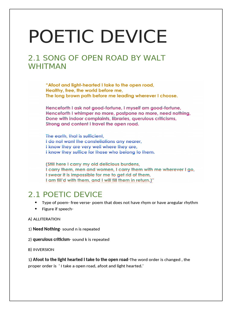 Xii Poems Poetic Device | PDF | Poetry | Rhyme