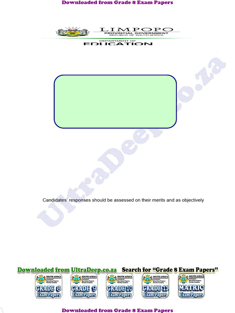 Grade 8 Life Orientation Exam Memo 2025 | PDF | Substance Abuse ...