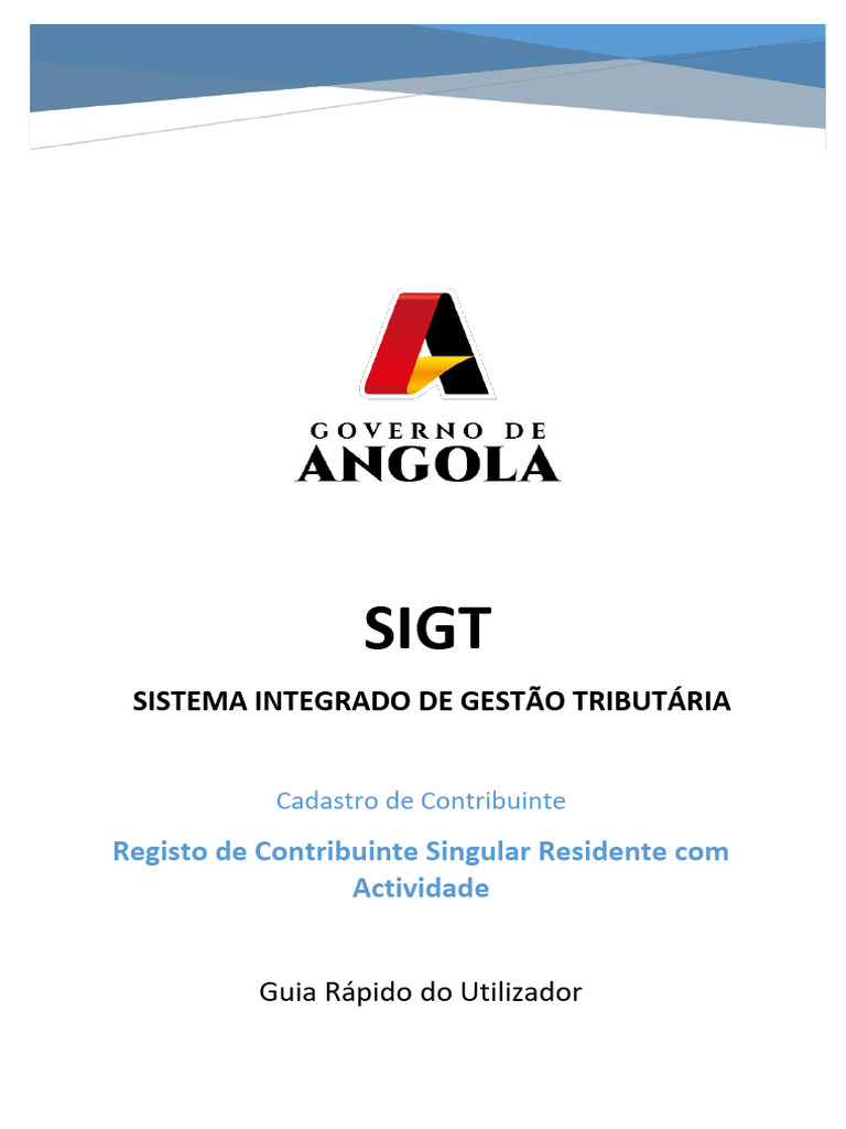 Guia de Registro de Contribuinte SIGT | PDF
