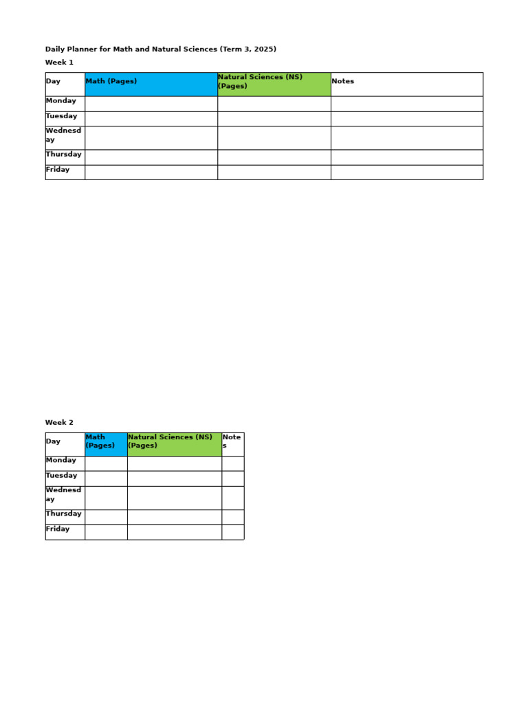Math and Science Daily Planner 2025 | PDF