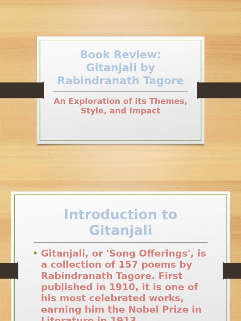 Book Review Gitanjali Rabindranath Tagore | PDF | Rabindranath Tagore ...