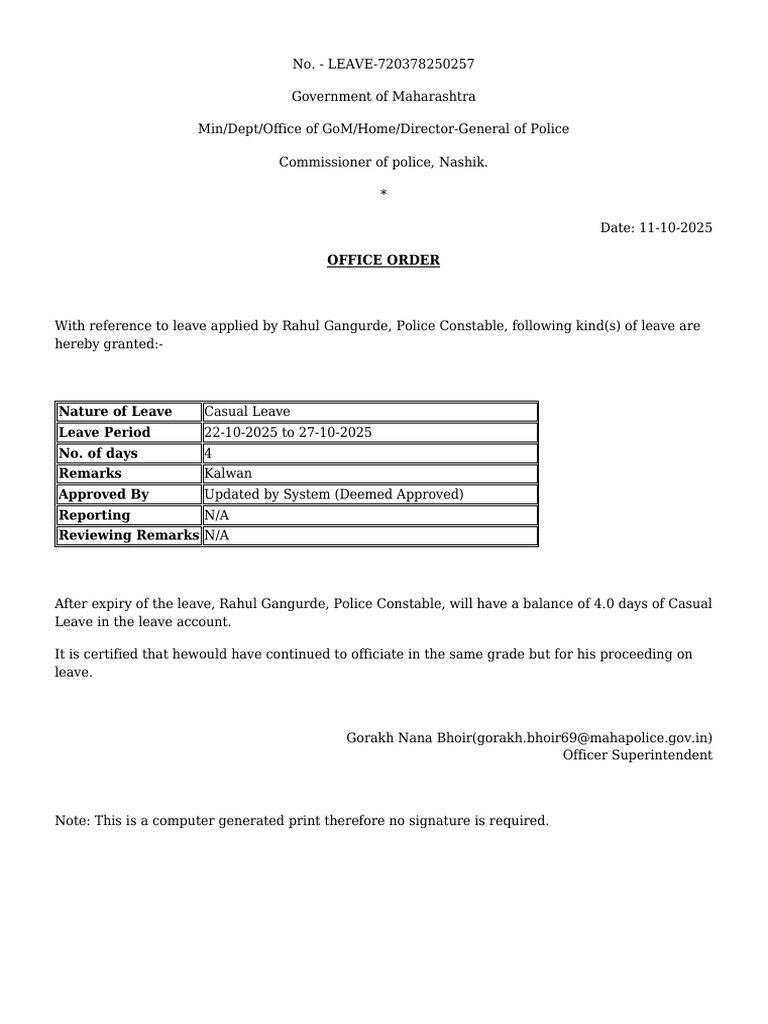 Office Order | PDF