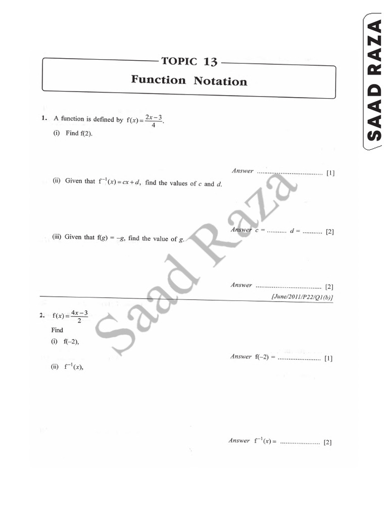 P2 Function Notation | PDF