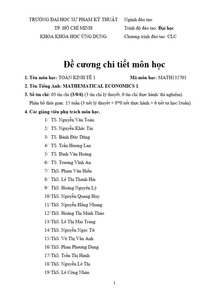 Đề Cương Toán KT1 | PDF