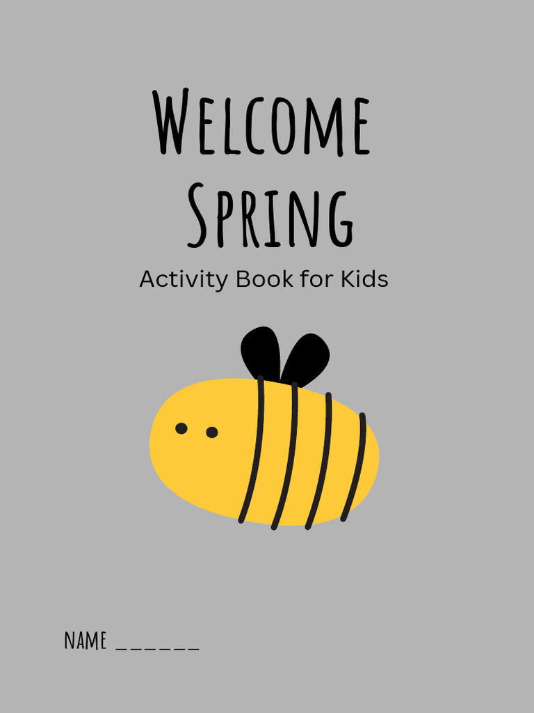 Yellow and Black Cute Kindergarten Spring Activity Book - 20251103 ...
