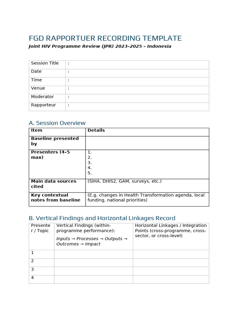 JPR 2023-2025 Rapporteur Template | PDF