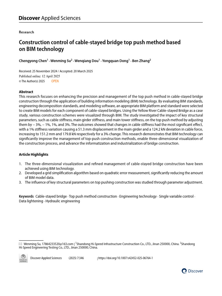 Chen Et Al. - 2025 - Construction Control of Cable-Stayed Bridge Top ...