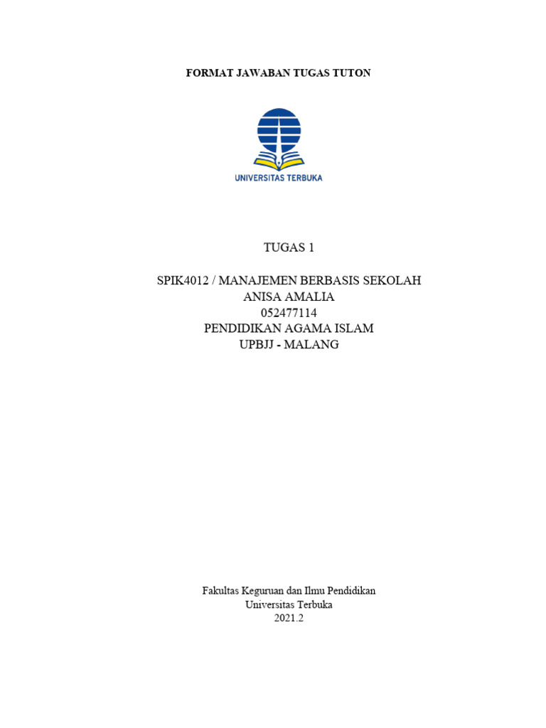 Manajemen Berbasis Sekolah: Panduan MBS | PDF