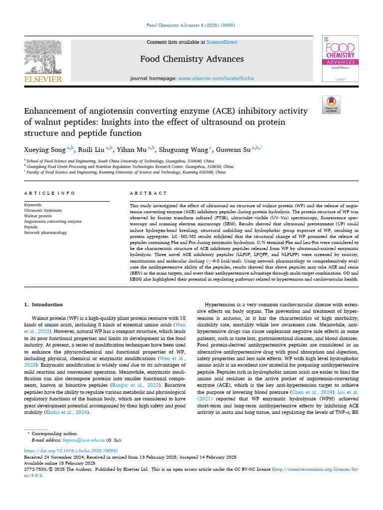 Enhancement of Angiotensin Converting Enzyme (ACE) Inhibitory Activity ...