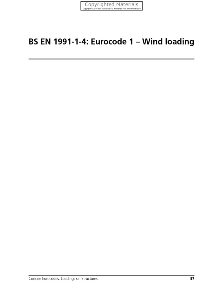 BS en 1991-1-4 (Wind Loading, Concise Eurocodes) | PDF | Wound | Force