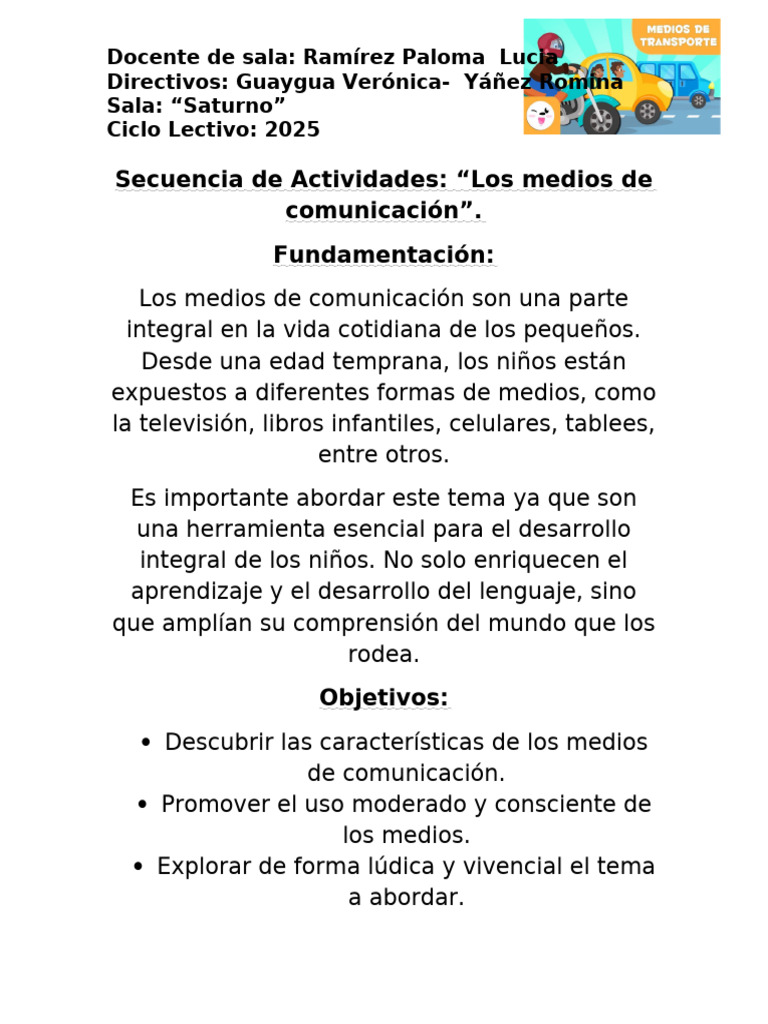 Actividades sobre Medios de Comunicación | PDF | Modificación de ...