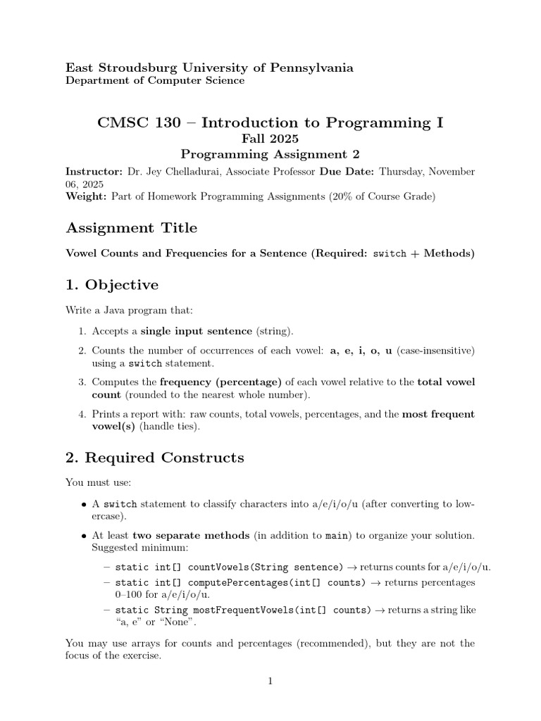 CMSC130 PA2 Vowel Switch Methods | PDF | String (Computer Science ...