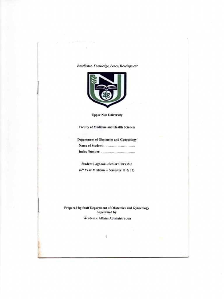 Obstetrics & Gynaecology Log Book | PDF