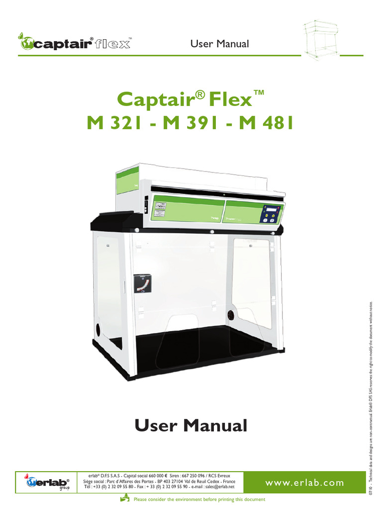 Captair® Flex™ Fume Hood User Manual | PDF | Duct (Flow) | Filtration