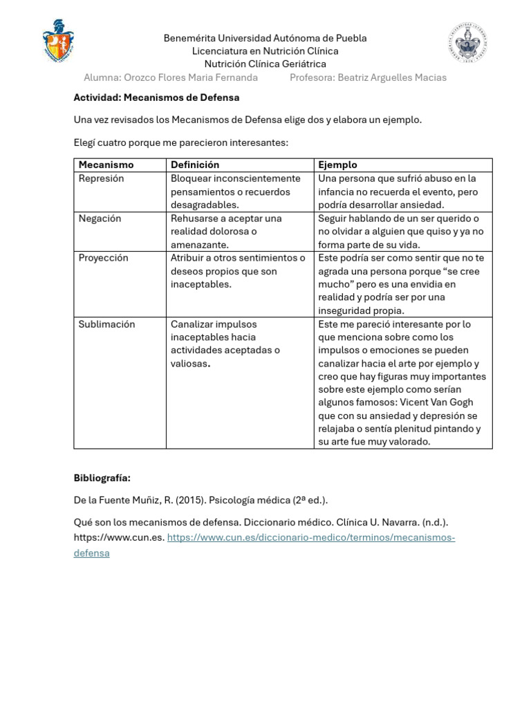 Mecanismos de Defensa en Psicología | PDF | Salud mental | Las emociones