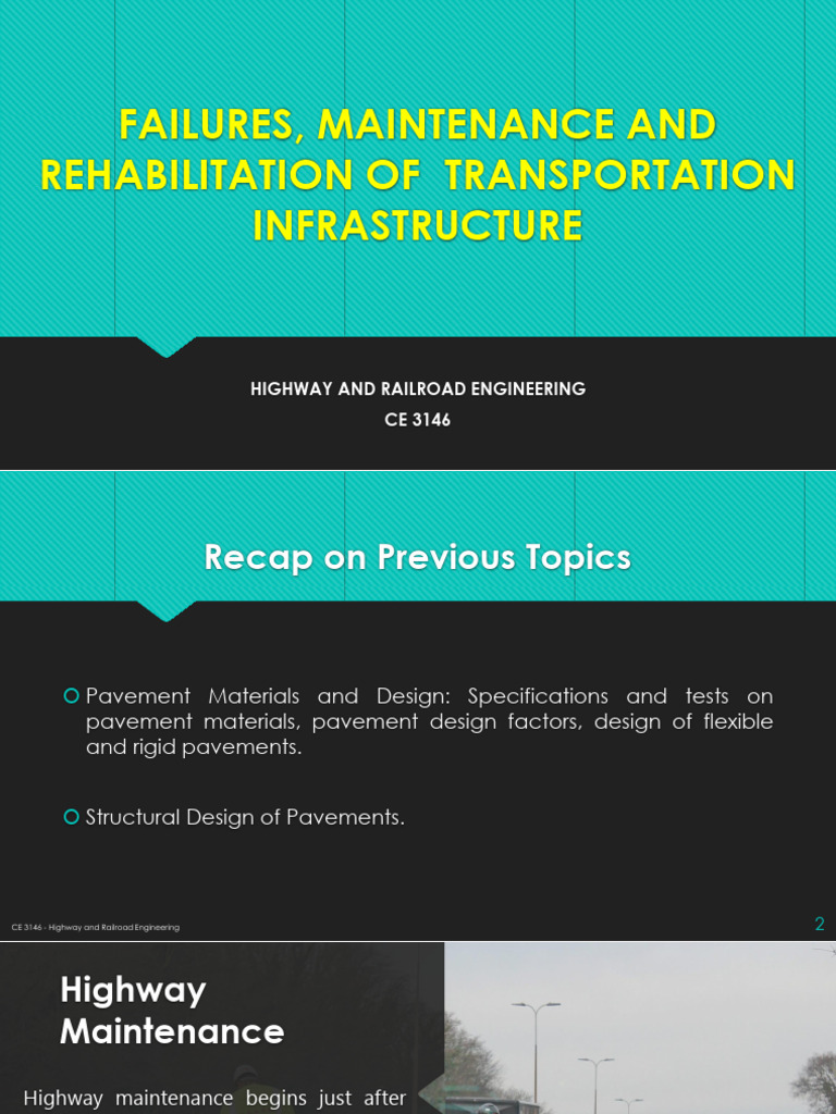 Transportation Infrastructure Maintenance | PDF | Road Surface | Road
