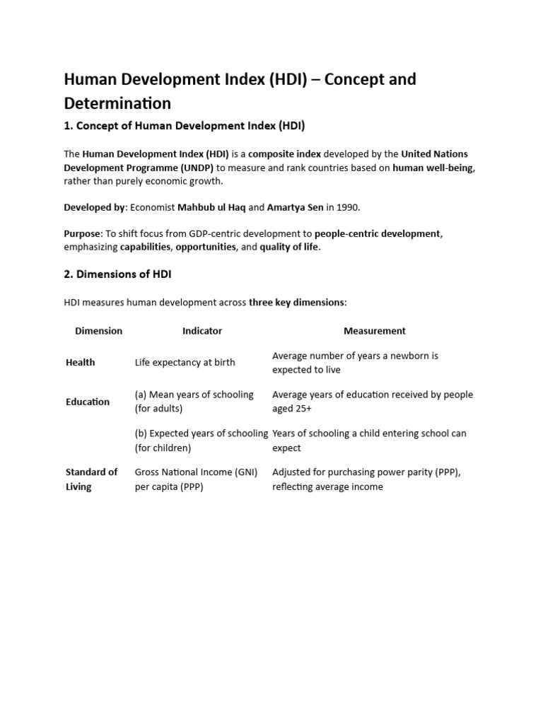 Understanding Human Development Index (HDI) | PDF | Human Development ...
