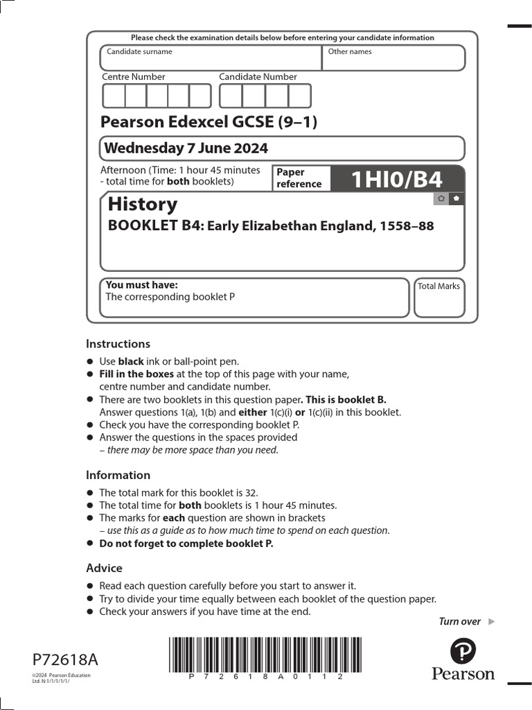 Early Elizabethan England Exam Paper | PDF | Tudor England