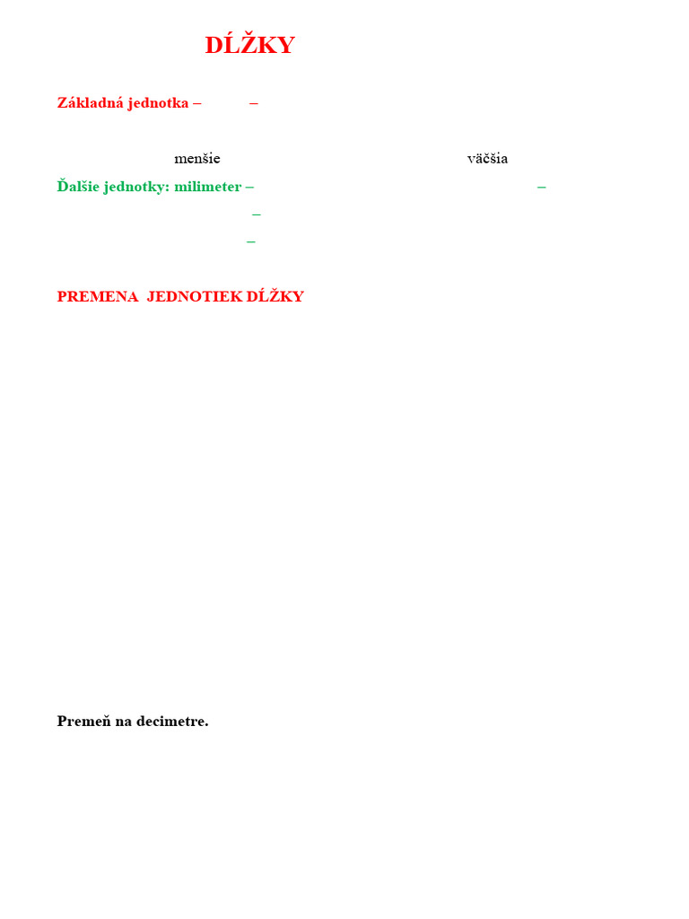 Premena Jednotiek Dĺžky 2 | PDF