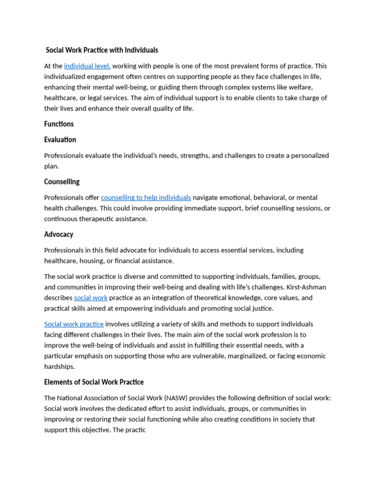 Social Work Practice | PDF