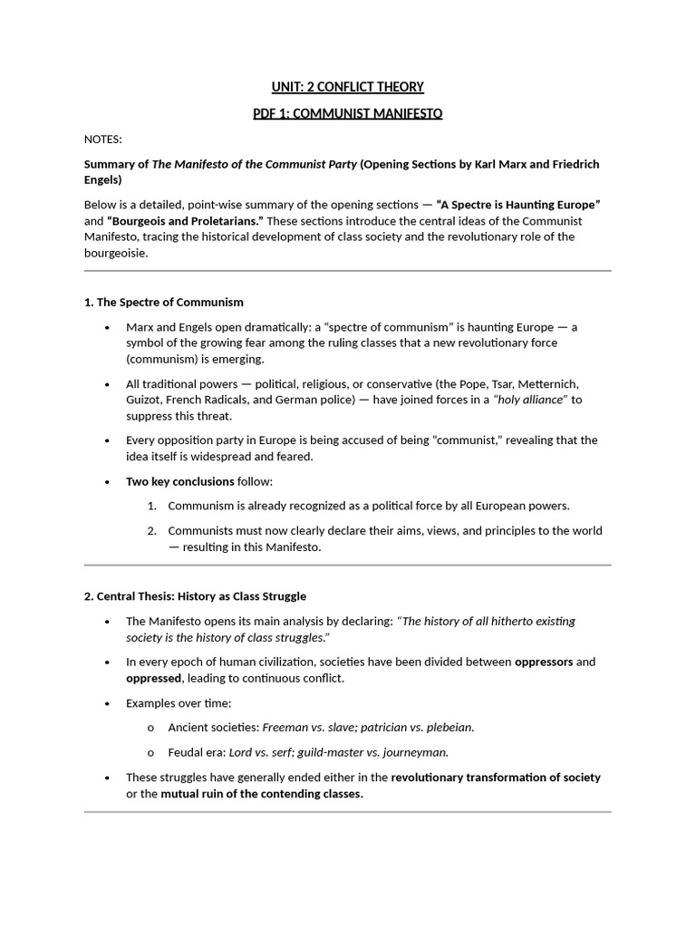 Overview of Conflict Theory in Marxism | PDF | Marx's Theory Of ...