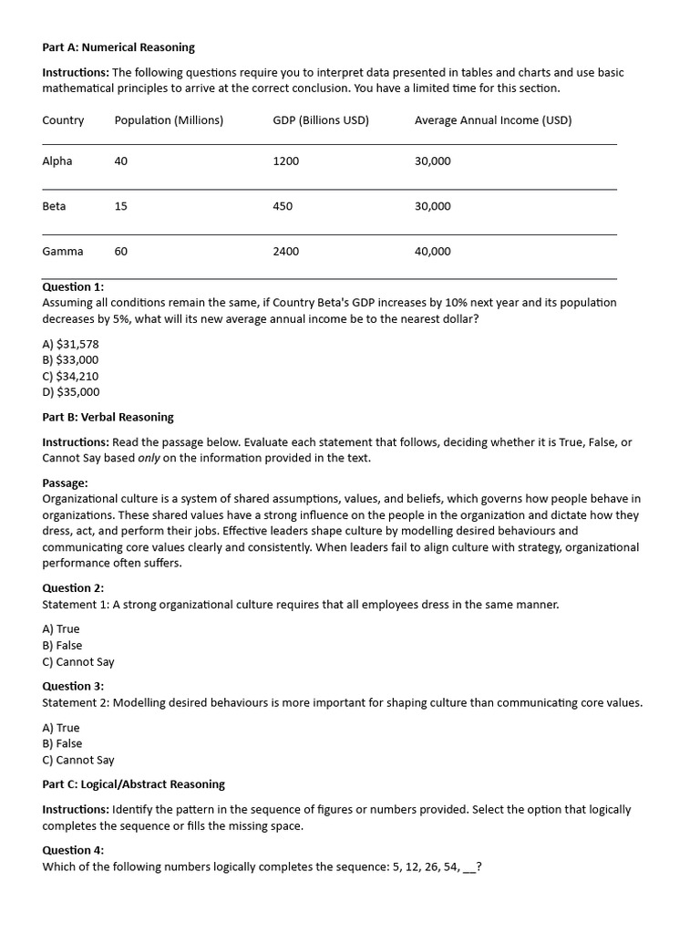 Numerical and Verbal Reasoning Test Guide | PDF | Psychology ...