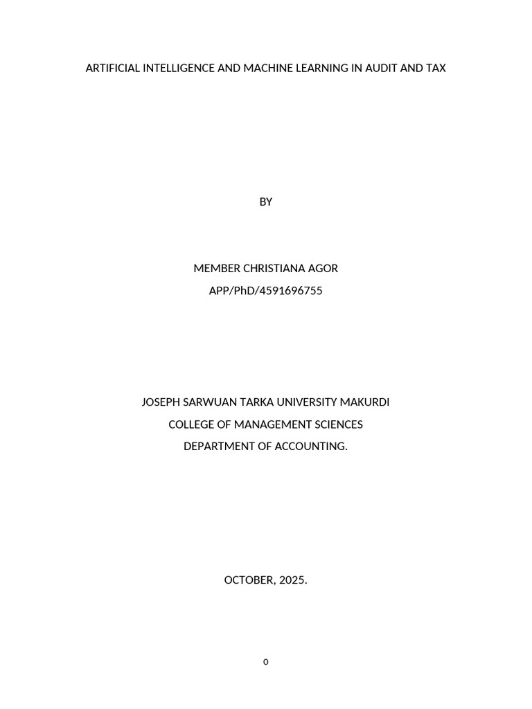 AI and Machine Learning in Audit & Tax | PDF | Artificial Intelligence ...