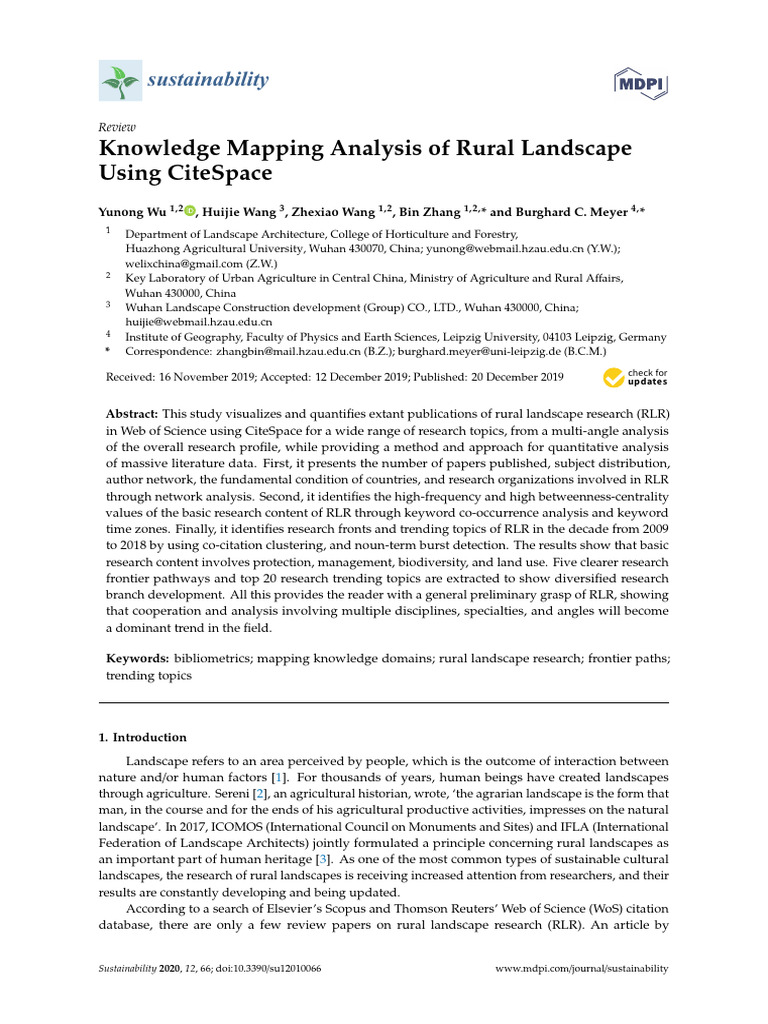 Rural Landscape Research Analysis Using CiteSpace | PDF | Biodiversity ...