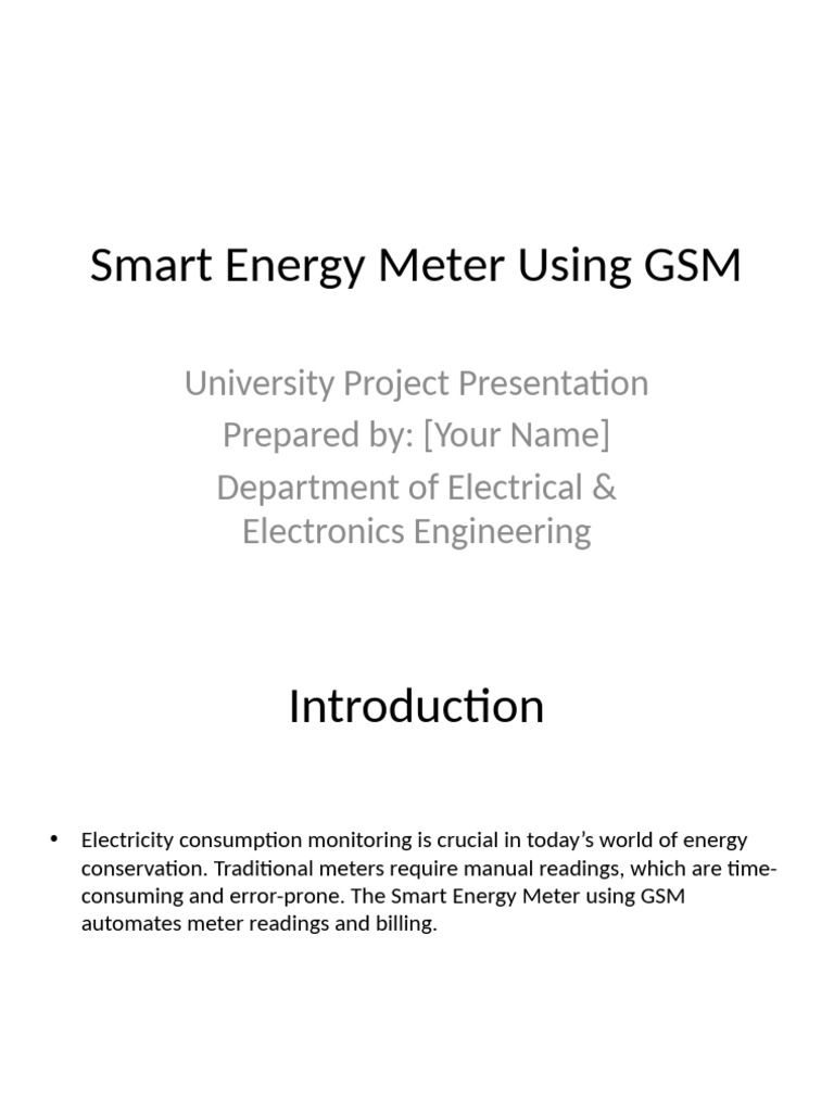 Smart Energy Meter with GSM Automation | PDF | Computing | Computer ...