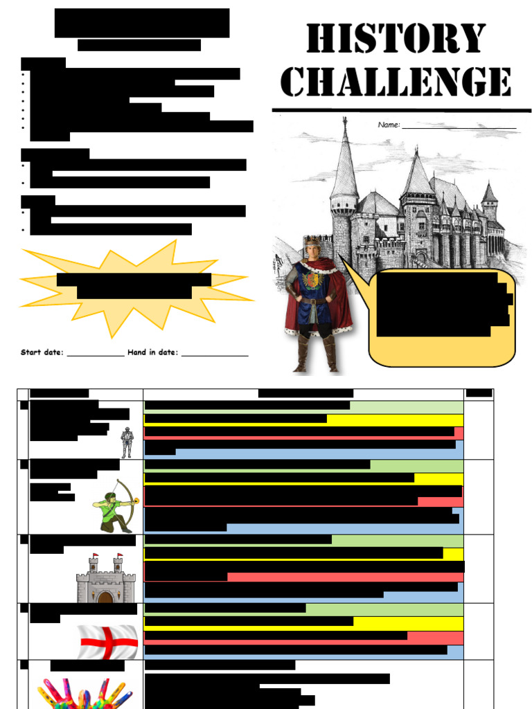 History Challenge Worksheet | PDF