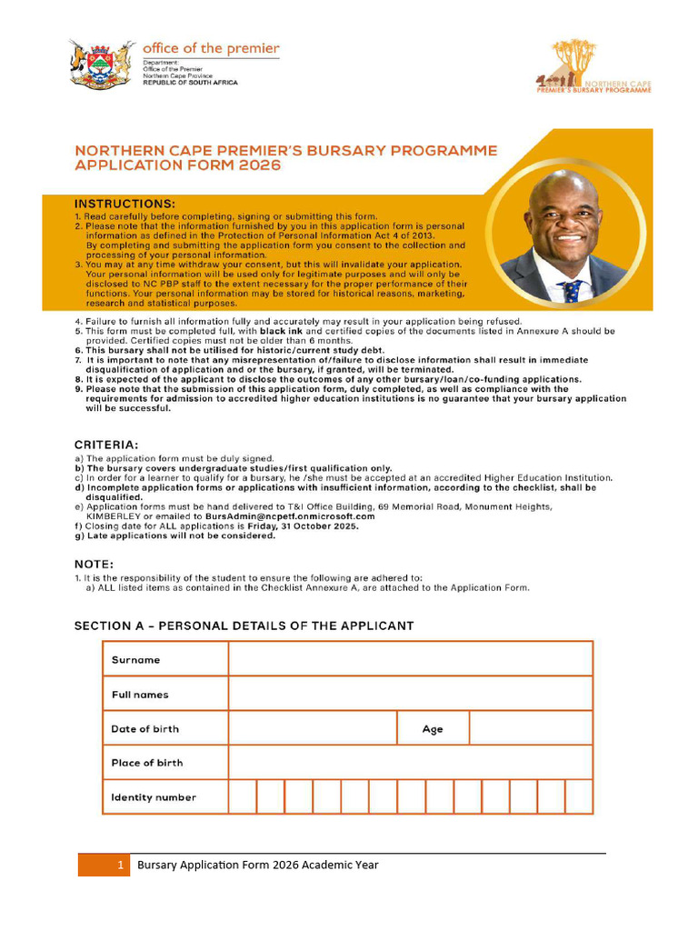 NCPG Bursary Application 2026 | PDF