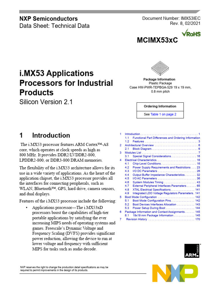 i.MX53 Processor Technical Data Sheet | PDF | Microcontroller | Flash ...