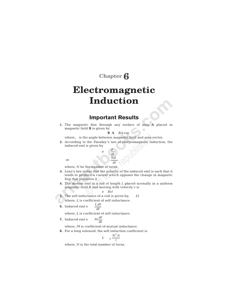 Key Concepts of Electromagnetic Induction | PDF | Electromagnetic ...